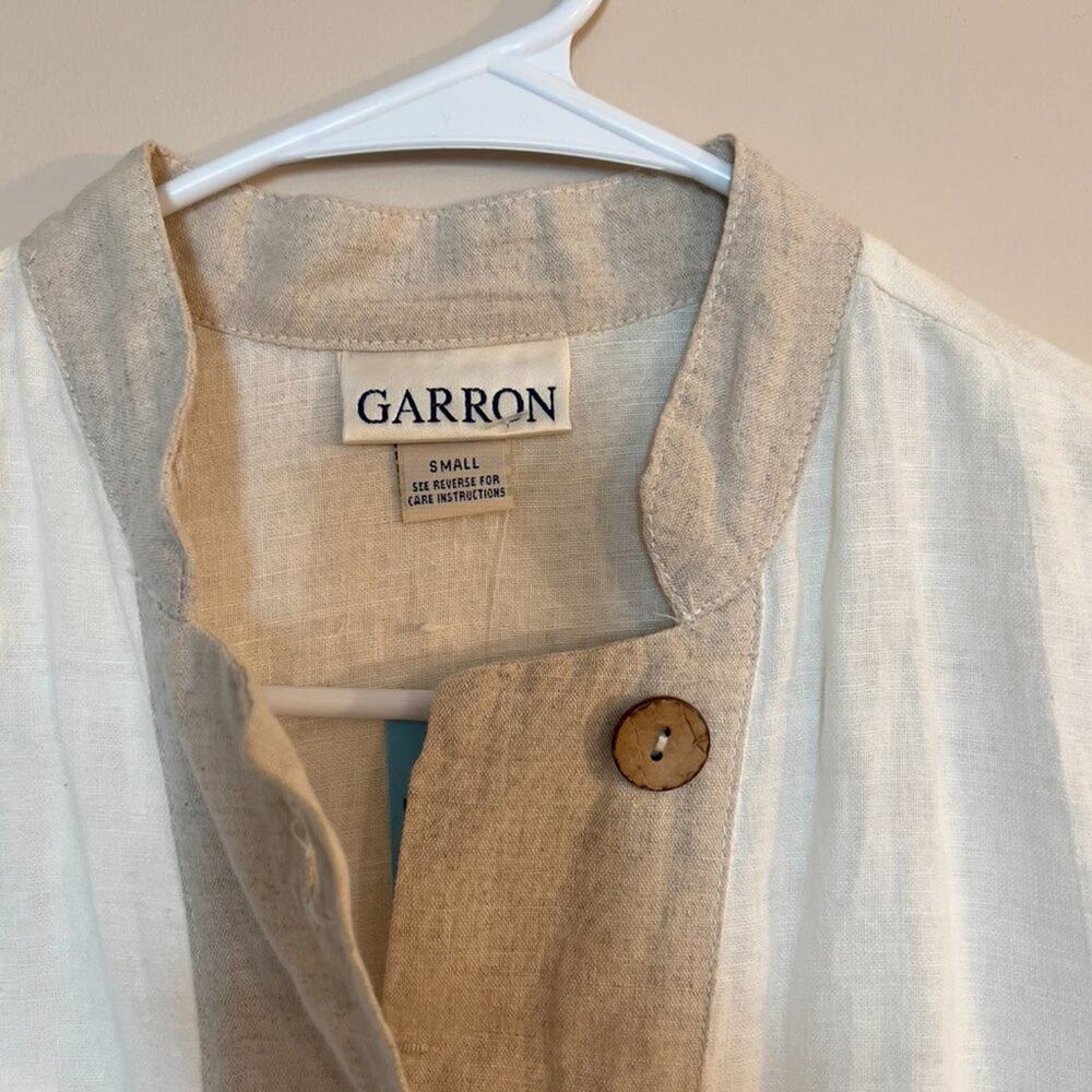 Garron Vintage Linen Cotton Blend Blouse Size S - Picture 3 of 8